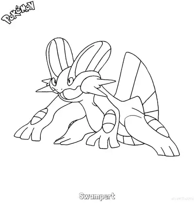 Free printable Swampert Coloring Page - Free Printable Pokemon Coloring Sheets coloring page