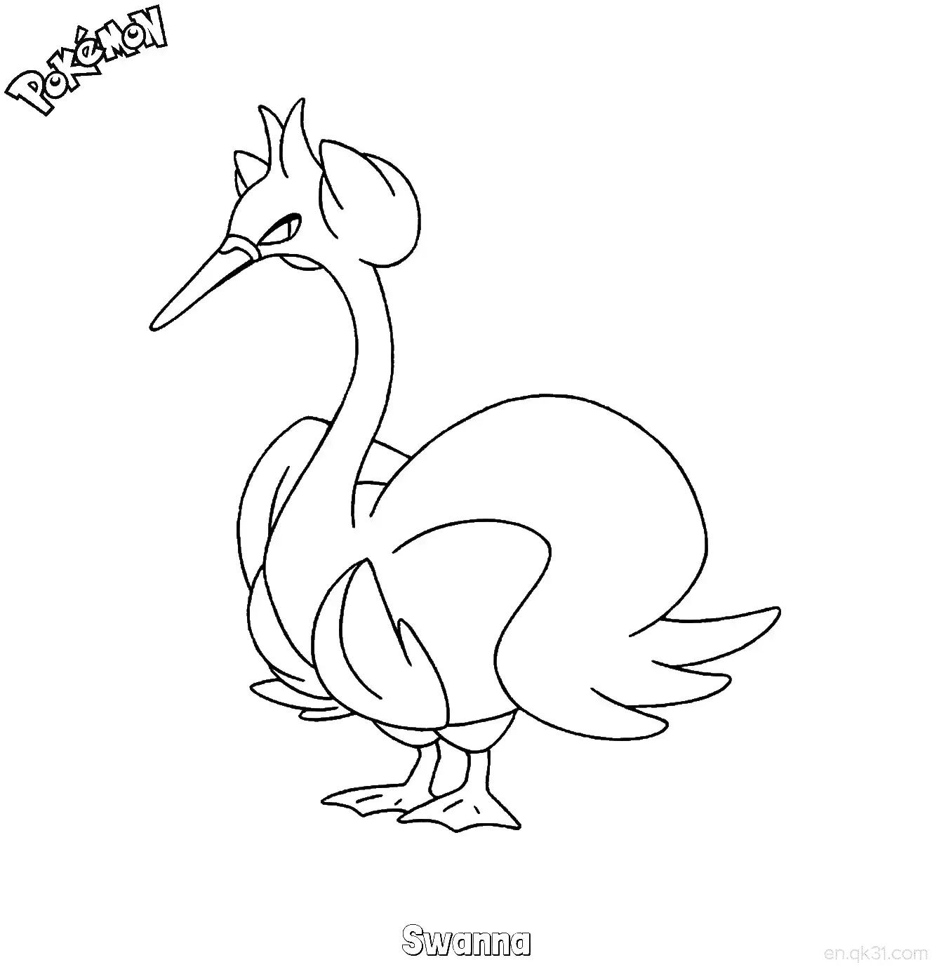 Swanna Coloring Page - Free Printable Pokemon Coloring Sheets – Free Printable Coloring Page for Kids and Adults