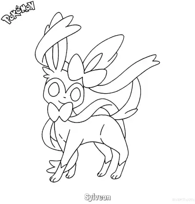 Free printable Sylveon Coloring Page - Free Printable Pokemon Coloring Sheets coloring page