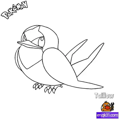 Free printable Taillow Coloring Page - Free Printable Pokemon Coloring Sheets coloring page