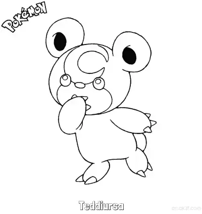 Free printable Teddiursa Coloring Page - Free Printable Pokemon Coloring Sheets coloring page
