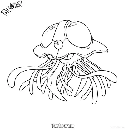 Free printable Tentacruel Coloring Page - Free Printable Pokemon Coloring Sheets coloring page