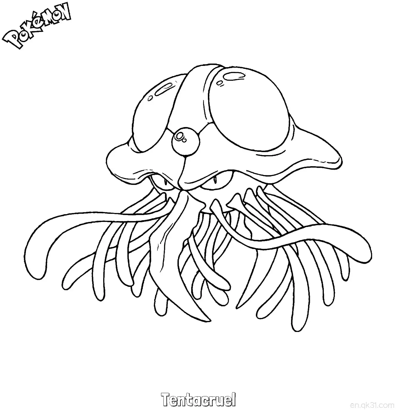 Tentacruel Coloring Page - Free Printable Pokemon Coloring Sheets – Free Printable Coloring Page for Kids and Adults