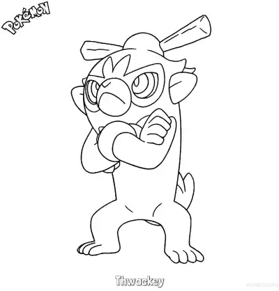 Free printable Thwackey Coloring Page - Free Printable Pokemon Coloring Sheets coloring page