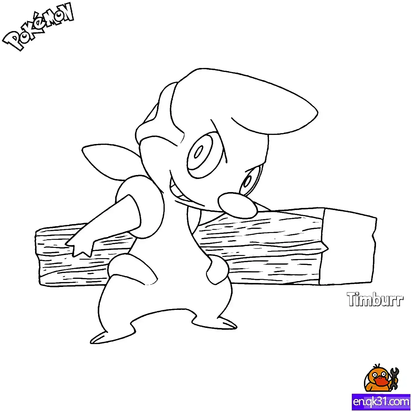 Timburr Coloring Page - Free Printable Pokemon Coloring Sheets – Free Printable Coloring Page for Kids and Adults