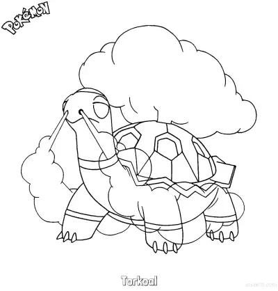 Free printable Torkoal Coloring Page - Free Printable Pokemon Coloring Sheets coloring page