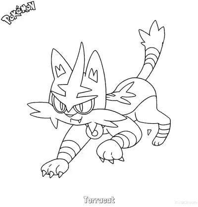 Free printable Torracat Coloring Page - Free Printable Pokemon Coloring Sheets coloring page