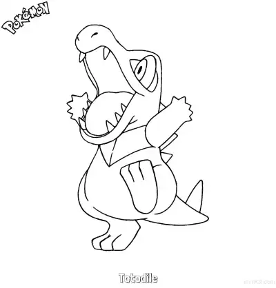 Free printable Totodile Coloring Page - Free Printable Pokemon Coloring Sheets coloring page