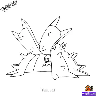 Free printable Toxapex Coloring Page - Free Printable Pokemon Coloring Sheets coloring page