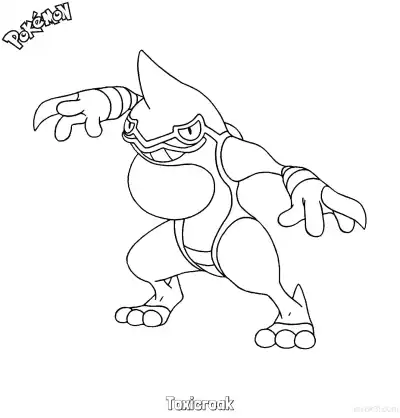 Free printable Toxicroak Coloring Page - Free Printable Pokemon Coloring Sheets coloring page