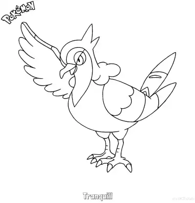 Free printable Tranquill Coloring Page - Free Printable Pokemon Coloring Sheets coloring page