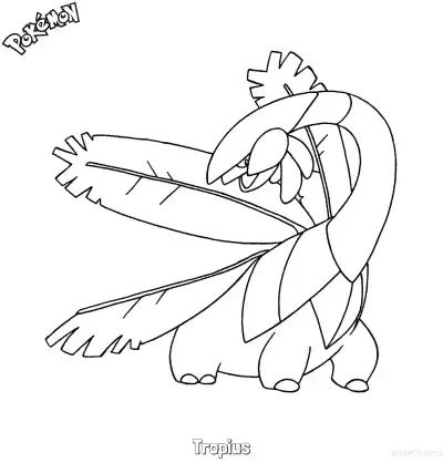 Free printable Tropius Coloring Page - Free Printable Pokemon Coloring Sheets coloring page