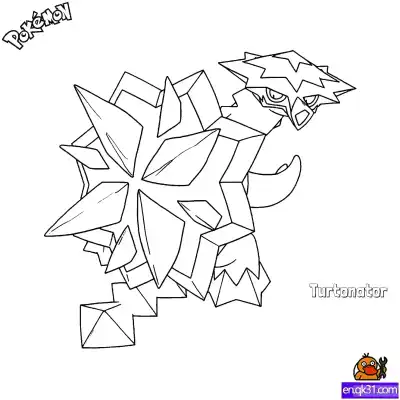 Free printable Turtonator Coloring Page - Free Printable Pokemon Coloring Sheets coloring page