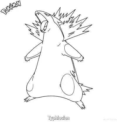 Free printable Typhlosion Coloring Page - Free Printable Pokemon Coloring Sheets coloring page