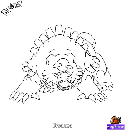 Free printable Ursaluna Coloring Page - Free Printable Pokemon Coloring Sheets coloring page