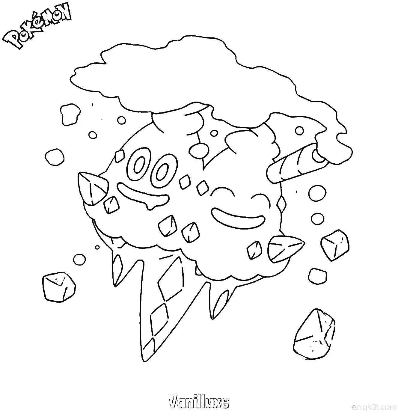 Vanilluxe Coloring Page - Free Printable Pokemon Coloring Sheets – Free Printable Coloring Page for Kids and Adults