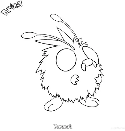 Free printable Venonat Coloring Page - Free Printable Pokemon Coloring Sheets coloring page