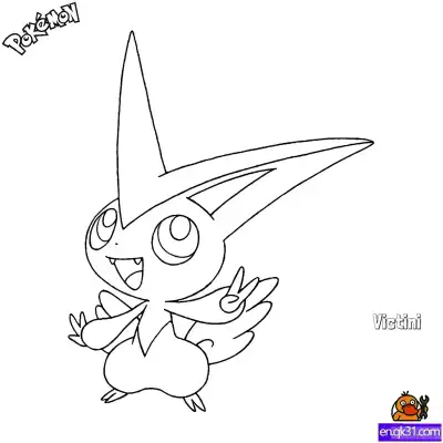 Free printable Victini Coloring Page - Free Printable Pokemon Coloring Sheets coloring page