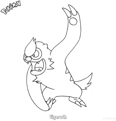 Free printable Vigoroth Coloring Page - Free Printable Pokemon Coloring Sheets coloring page