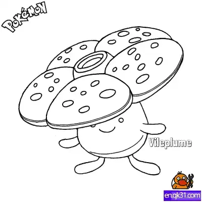 Free printable Vileplume Coloring Page - Free Printable Pokemon Coloring Sheets coloring page