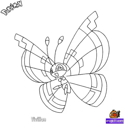 Free printable Vivillon Coloring Page - Free Printable Pokemon Coloring Sheets coloring page
