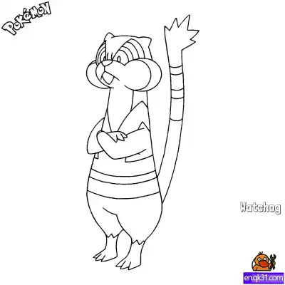 Free printable Watchog Coloring Page - Free Printable Pokemon Coloring Sheets coloring page