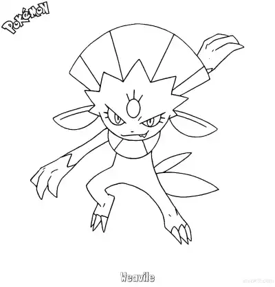Free printable Weavile Coloring Page - Free Printable Pokemon Coloring Sheets coloring page