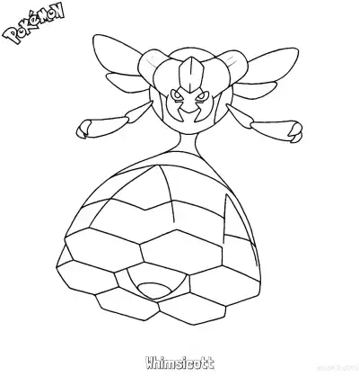 Free printable Whimsicott Coloring Page - Free Printable Pokemon Coloring Sheets coloring page