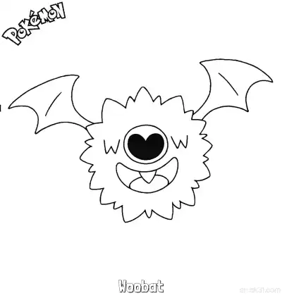 Free printable Woobat Coloring Page - Free Printable Pokemon Coloring Sheets coloring page