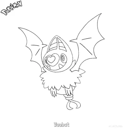 Free printable Woobat2 Coloring Page - Free Printable Pokemon Coloring Sheets coloring page