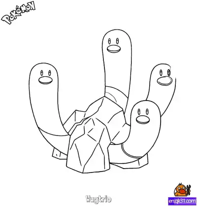 Free printable Wugtrio Coloring Page - Free Printable Pokemon Coloring Sheets coloring page