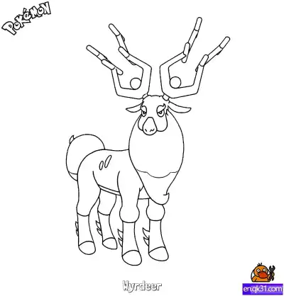 Free printable Wyrdeer Coloring Page - Free Printable Pokemon Coloring Sheets coloring page