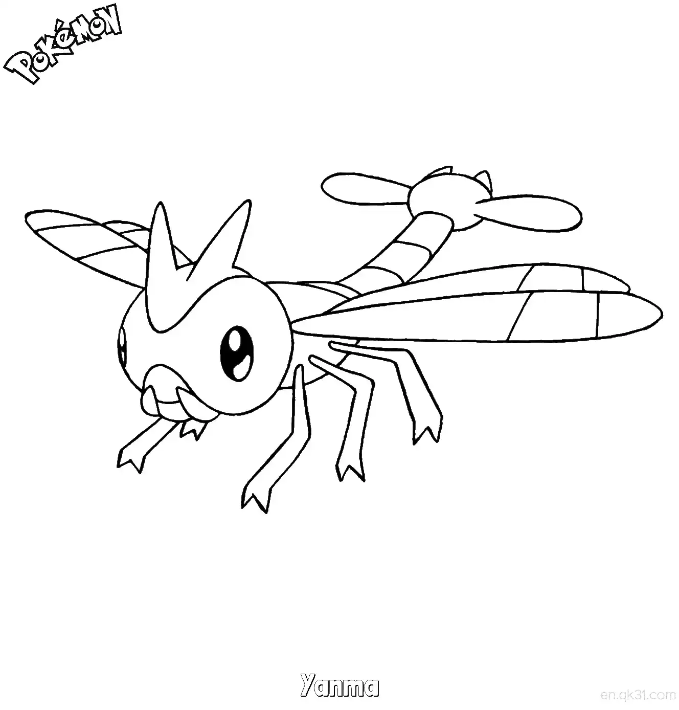 Yanma Coloring Page - Free Printable Pokemon Coloring Sheets – Free Printable Coloring Page for Kids and Adults