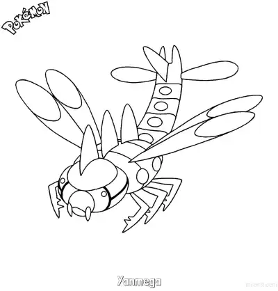 Free printable Yanmega Coloring Page - Free Printable Pokemon Coloring Sheets coloring page