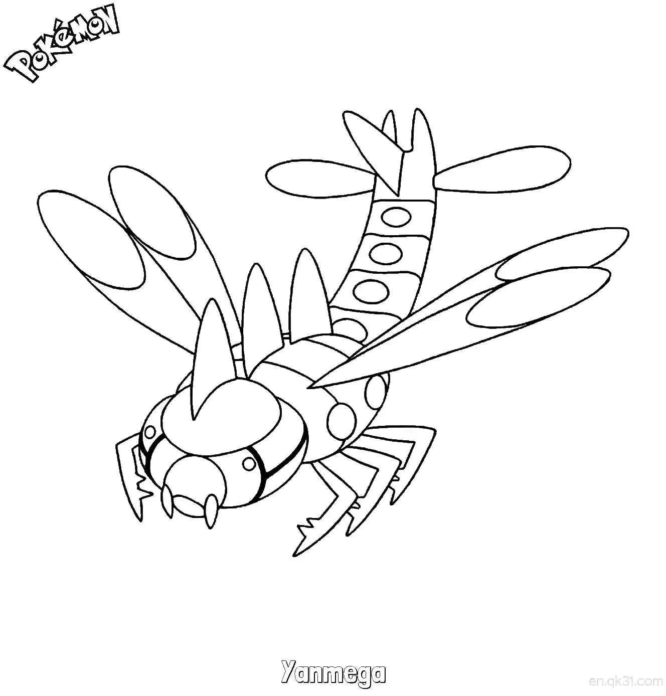 Yanmega Coloring Page - Free Printable Pokemon Coloring Sheets – Free Printable Coloring Page for Kids and Adults