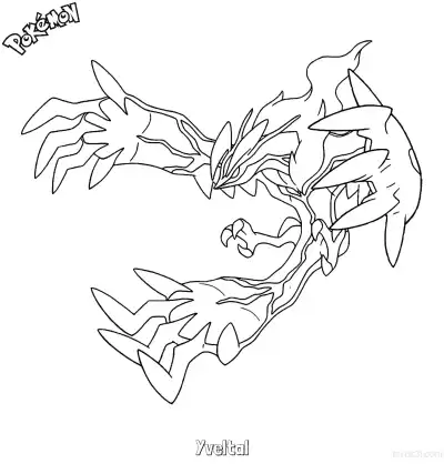 Free printable Yveltal Coloring Page - Free Printable Pokemon Coloring Sheets coloring page