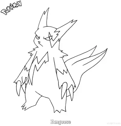 Free printable Zangoose Coloring Page - Free Printable Pokemon Coloring Sheets coloring page