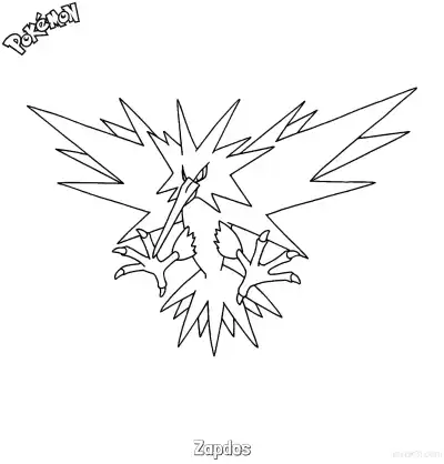Free printable Zapdos Coloring Page - Free Printable Pokemon Coloring Sheets coloring page