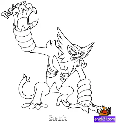 Free printable Zarude Coloring Page - Free Printable Pokemon Coloring Sheets coloring page