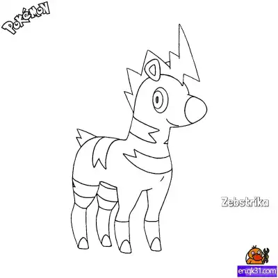 Free printable Zebstrika Coloring Page - Free Printable Pokemon Coloring Sheets coloring page