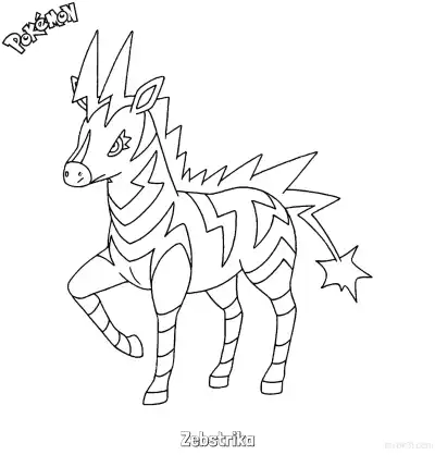 Free printable Zebstrika2 Coloring Page - Free Printable Pokemon Coloring Sheets coloring page