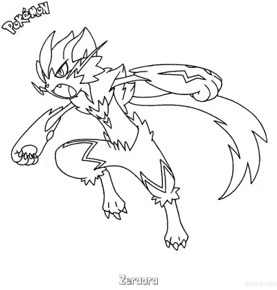 Free printable Zeraora Coloring Page - Free Printable Pokemon Coloring Sheets coloring page