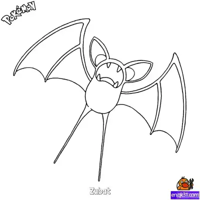 Free printable Zubat Coloring Page - Free Printable Pokemon Coloring Sheets coloring page