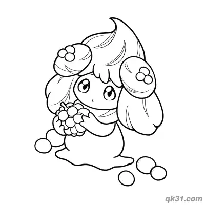 Free printable Alcremie Holding Grapes Coloring Page coloring page