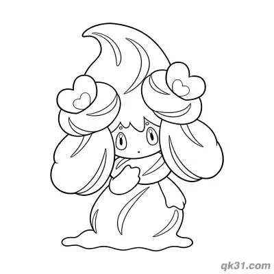 Free printable Alcremie Pokemon Heart Topping Coloring Page coloring page