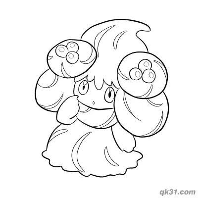 Free printable Alcremie Pokemon with Berry Toppings Coloring Page coloring page