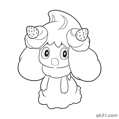 Free printable Alcremie Strawberry Style Surprised Expression Coloring Page coloring page