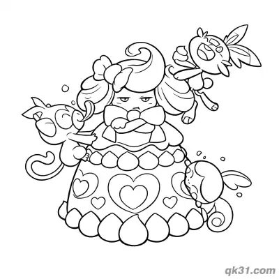 Free printable Gigantamax Alcremie with Friends Angry Coloring Page coloring page