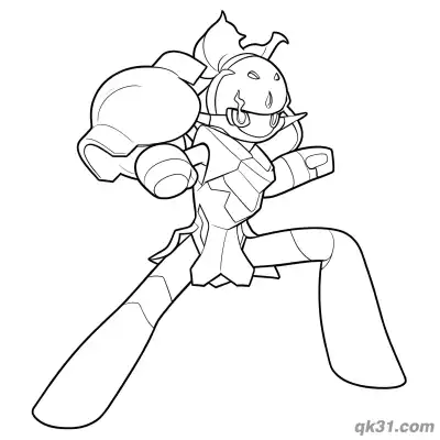 Free printable Armarouge Pokémon Combat Squat Stance Coloring Page coloring page