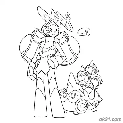Free printable Armarouge Pokémon Confused with Friends Coloring Page coloring page